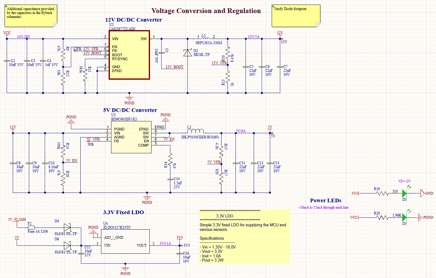 Power Board Voltage Conversion Schematics