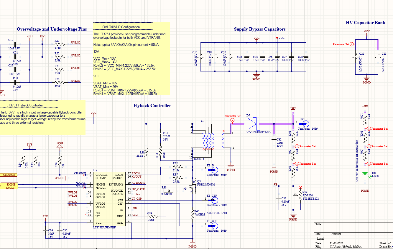 Power Board Flyback Schematics